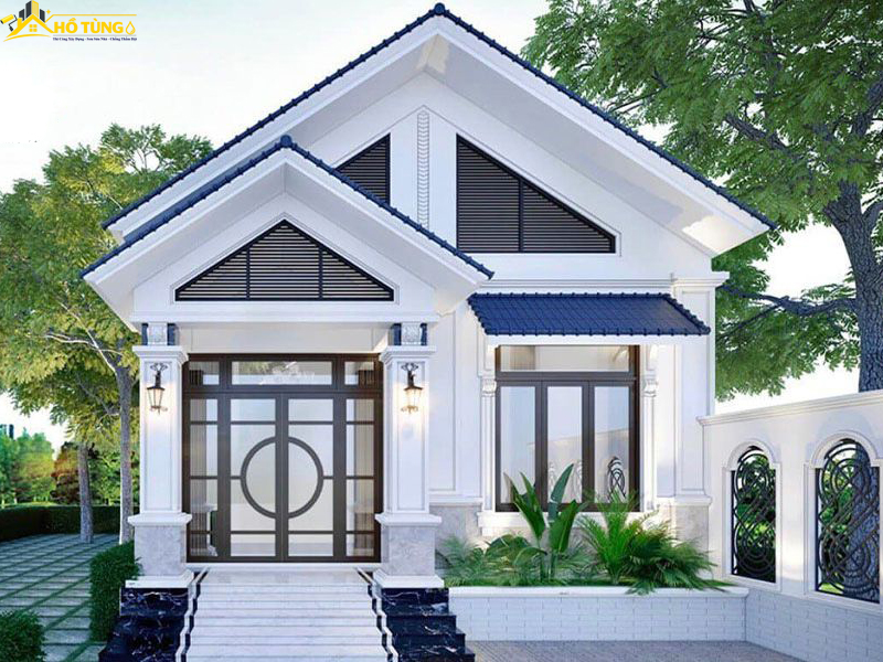 Mẫu nhà cấp 4 gác lửng mái Thái sang trọng