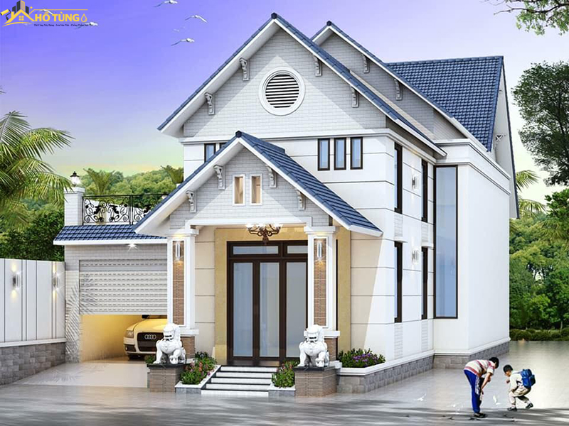 Mẫu nhà cấp 4 gác lửng mái Thái đẹp