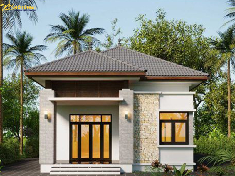Mẫu nhà cấp 4 gác lửng mái Nhật đẹp đẳng cấp