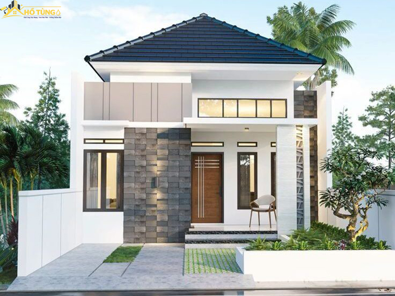 Mẫu nhà cấp 4 gác lửng mái Nhật thiết kế đẹp mắt