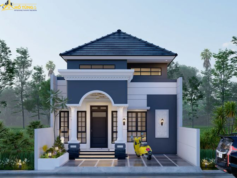 Mẫu nhà cấp 4 gác lửng mái Nhật hiện đại được yêu thích